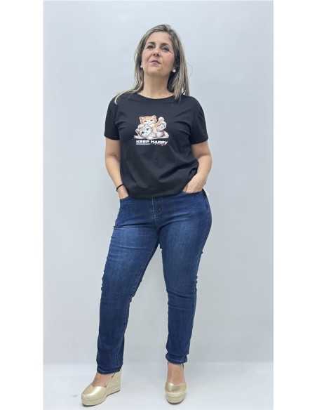 CAMISETA GATO NEGRO