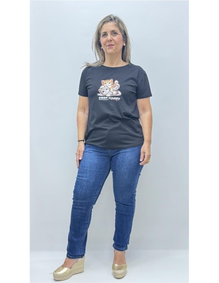 CAMISETA GATO NEGRO