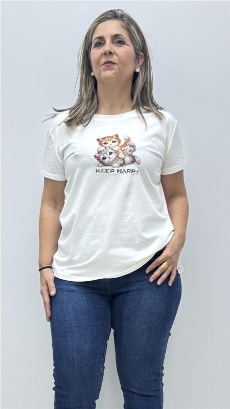 CAMISETA GATO BLANCO 2