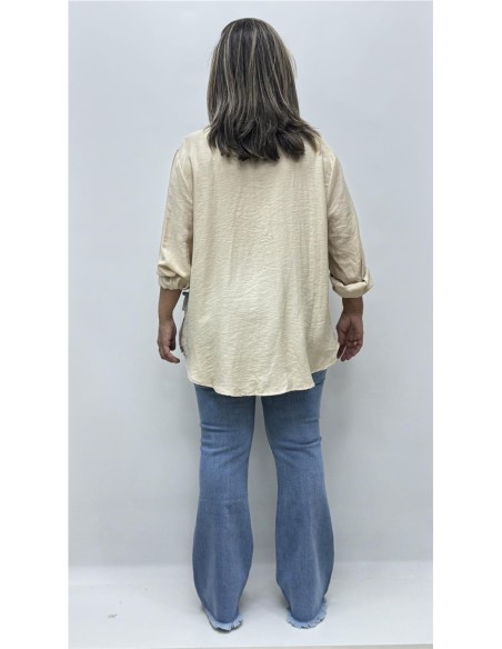 CAMISA BARBARA FLOR BEIG