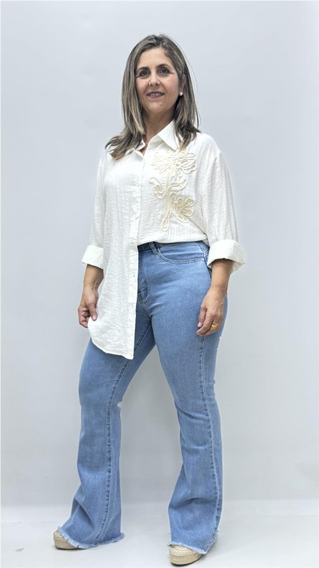 CAMISA BARBARA FLOR BLANCO