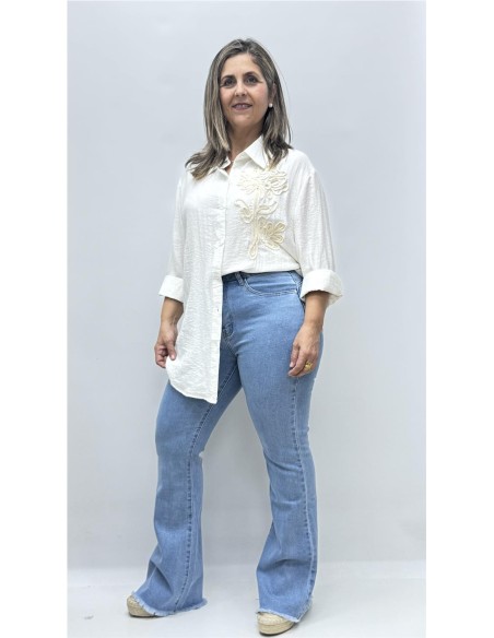 CAMISA BARBARA FLOR BLANCO