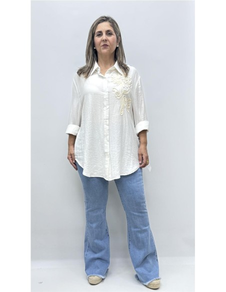CAMISA BARBARA FLOR BLANCO