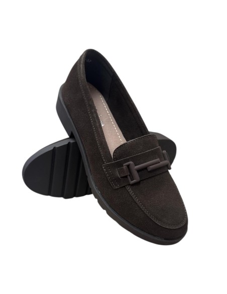 ZAPATO SERRAJE CON HEBILLA MARRON