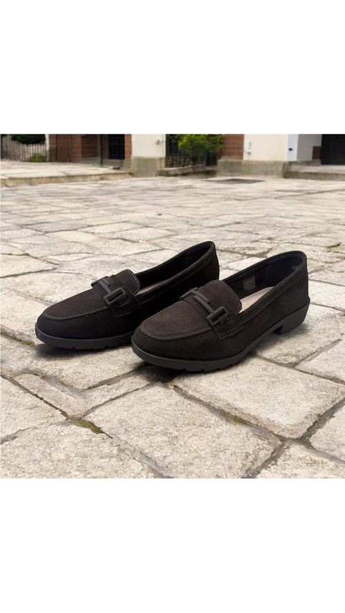 ZAPATO SERRAJE CON HEBILLA MARRON