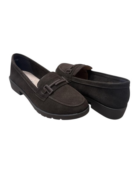 ZAPATO SERRAJE CON HEBILLA MARRON
