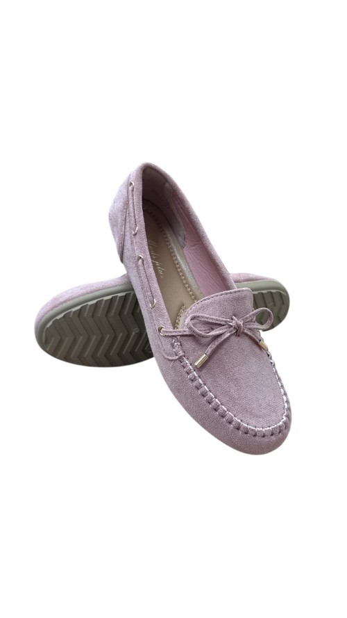 MOCASIN SERRAJE LAZO ROSA