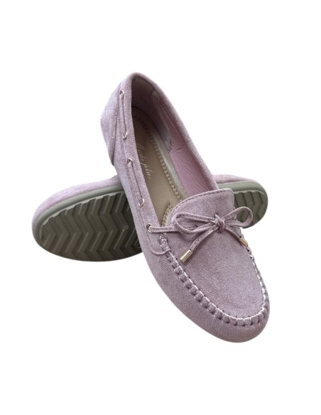 MOCASIN SERRAJE LAZO ROSA