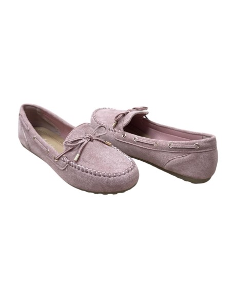 MOCASIN SERRAJE LAZO ROSA