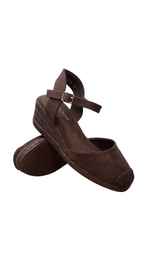 SANDALIA ESPARTO 3 CUERDAS MARRON