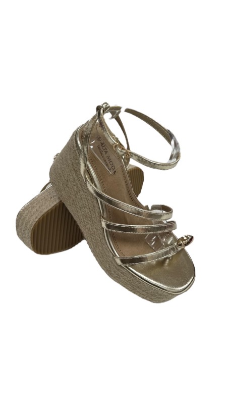 SANDALIA ESPARTO ADORNO METAL ORO 2