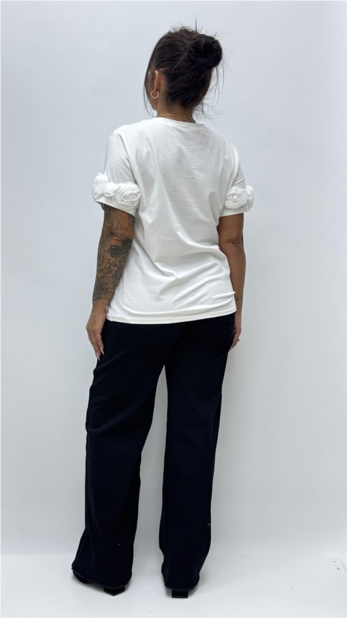 CAMISETA FLORECITA BLANCO