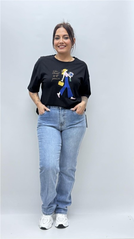 CAMISETA MUJER NEGRO