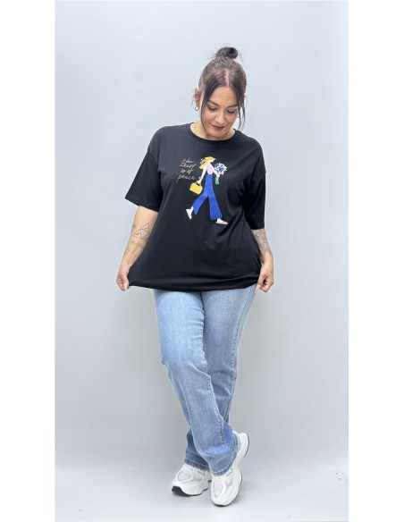 CAMISETA MUJER NEGRO