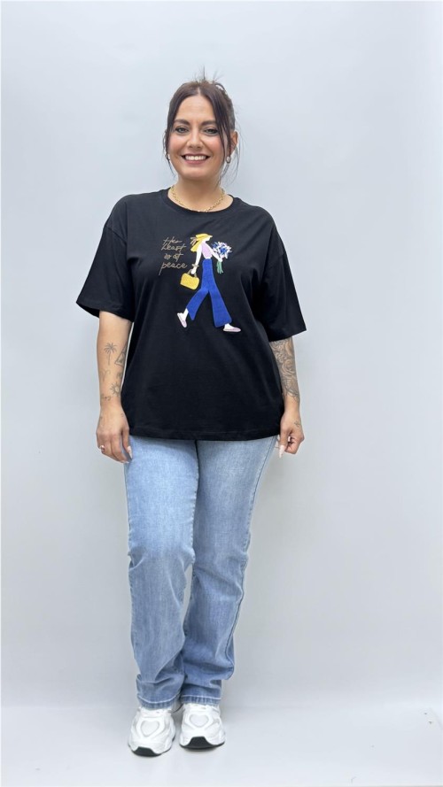 CAMISETA MUJER NEGRO