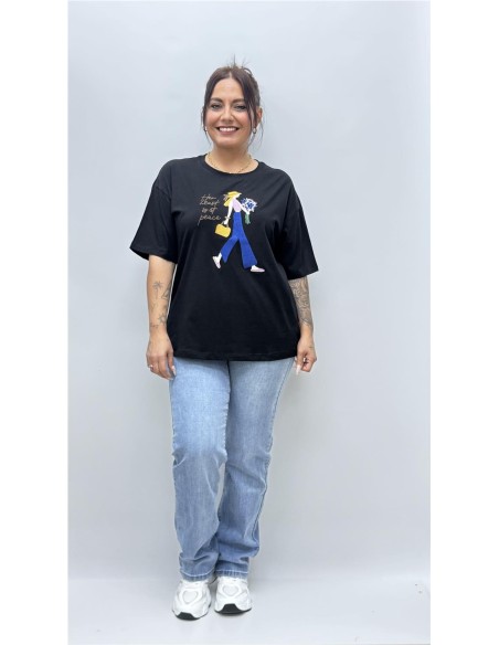 CAMISETA MUJER NEGRO