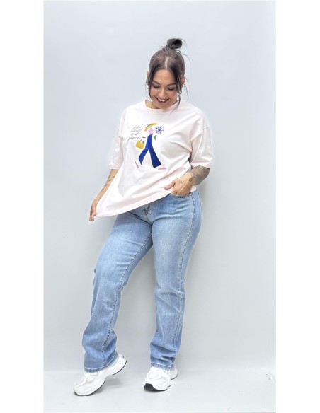 CAMISETA MUJER ROSA