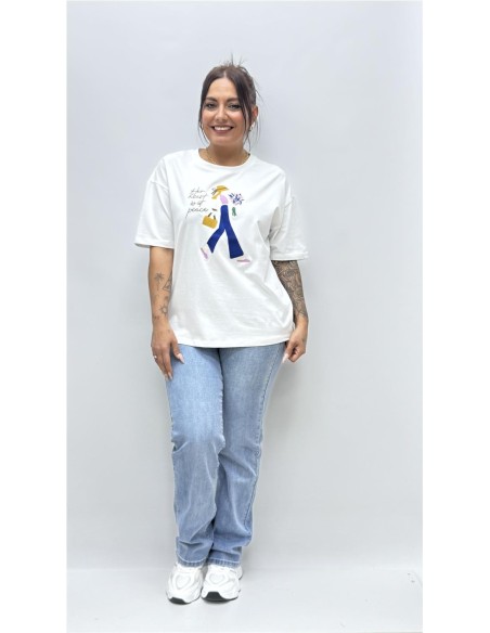 CAMISETA MUJER BLANCO