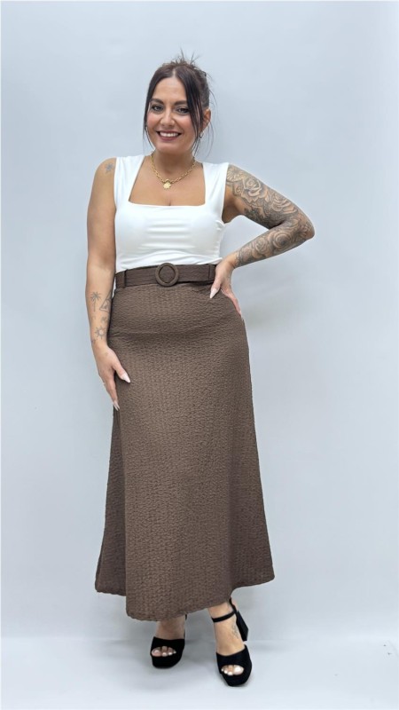 FALDA MERCEDES MARRON