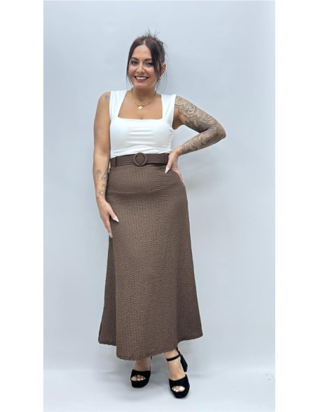 FALDA MERCEDES MARRON