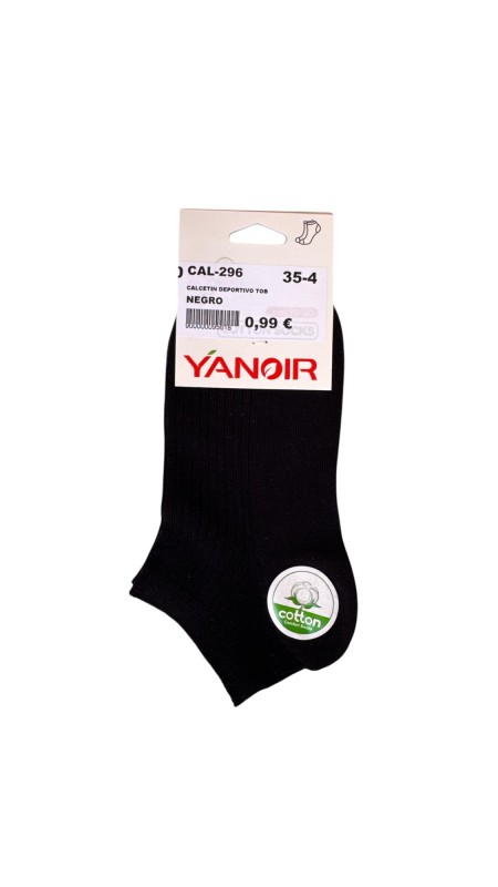 CALCETIN DEPORTIVO TOBILLERO NEGRO