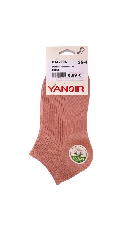 CALCETIN DEPORTIVO TOBILLERO ROSA