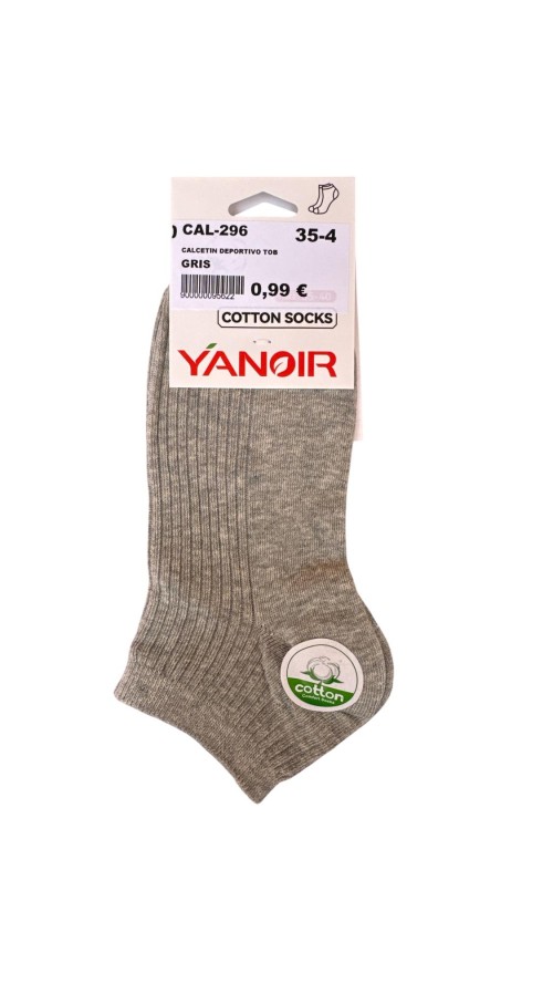 CALCETIN DEPORTIVO TOBILLERO GRIS
