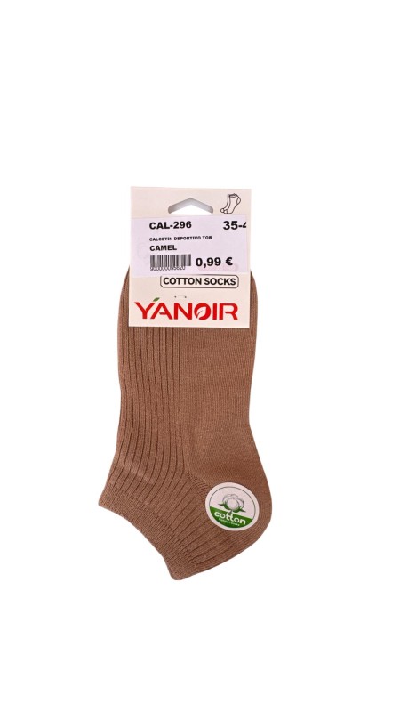 CALCETIN DEPORTIVO TOBILLERO CAMEL