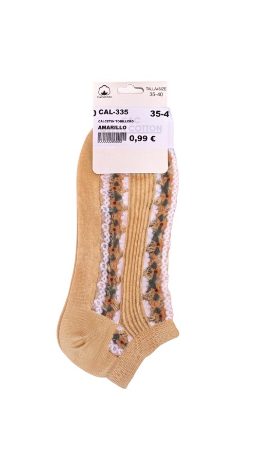 CALCETIN TOBILLERO AMARILLO