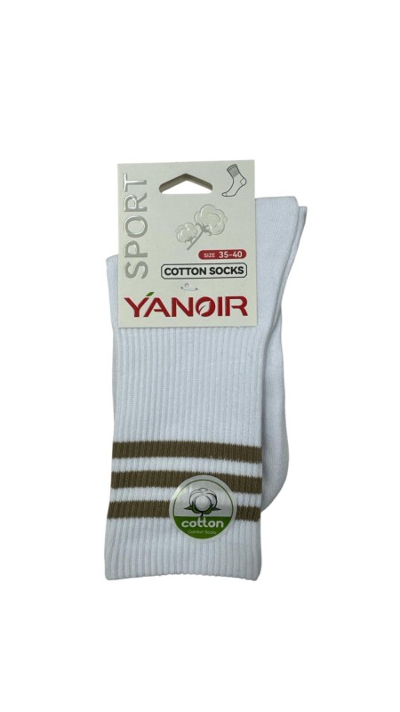 CALCETIN 3 RAYAS CAMEL