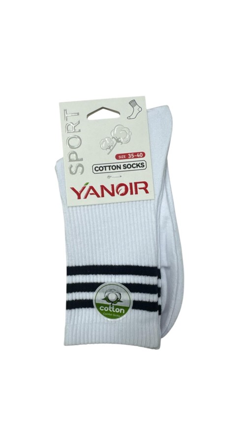 CALCETIN 3 RAYAS NEGRO