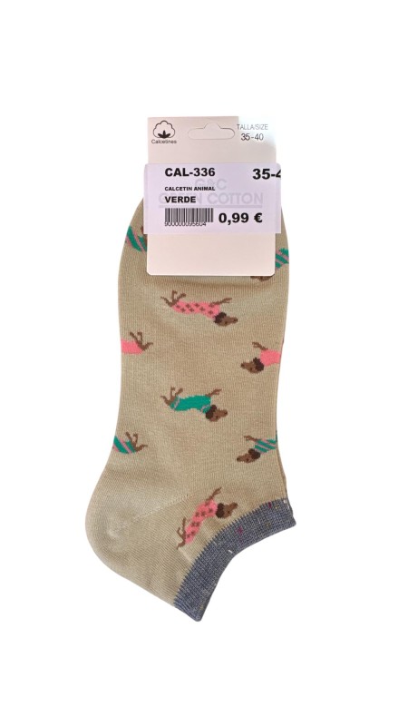 CALCETIN ANIMAL VERDE