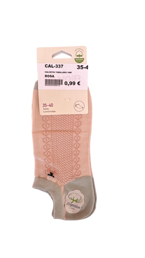 CALCETIN TOBILLERO VARIADO ROSA