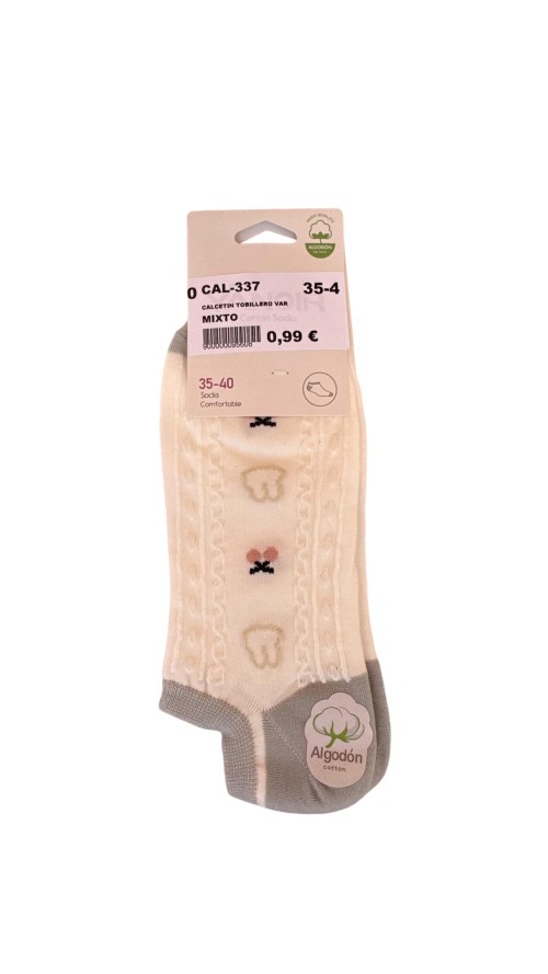 CALCETIN TOBILLERO VARIADO GRIS