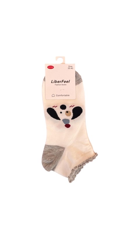 CALCETIN TOBILLERO DIBUJO NEGRO