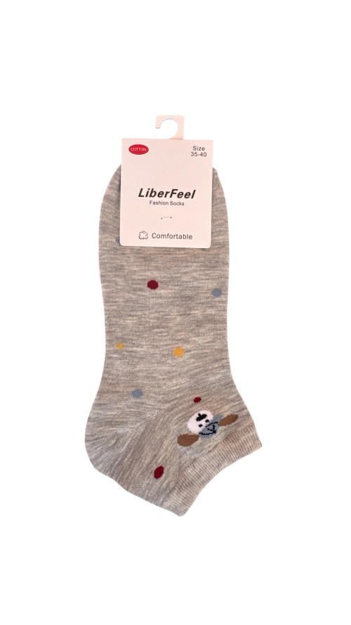 CALCETIN TOBILLERO DIBUJO MARRON