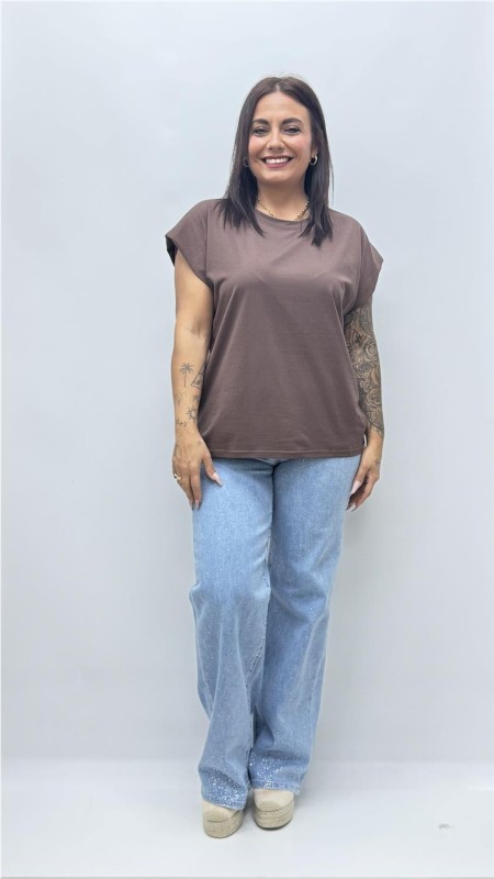 CAMISETA VIDA MARRON 2