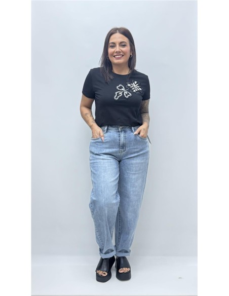 CAMISETA BRILLO NEGRO