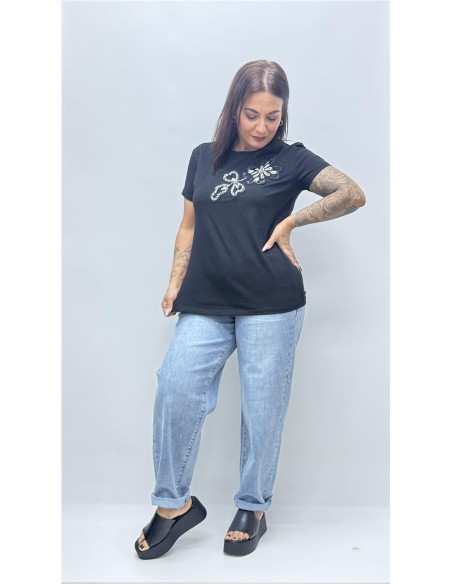 CAMISETA BRILLO NEGRO