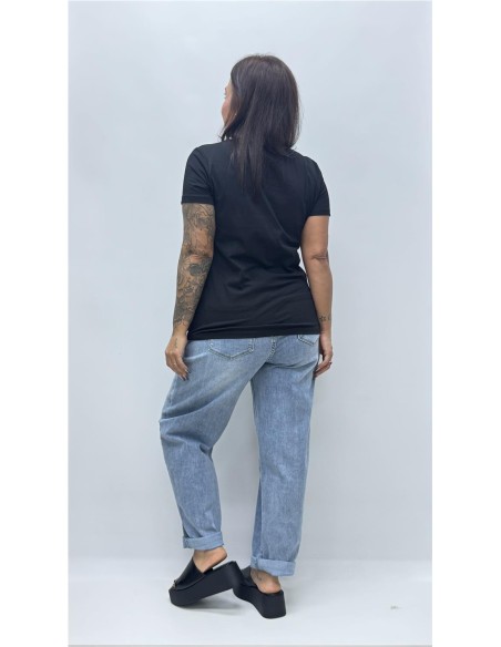 CAMISETA BRILLO NEGRO