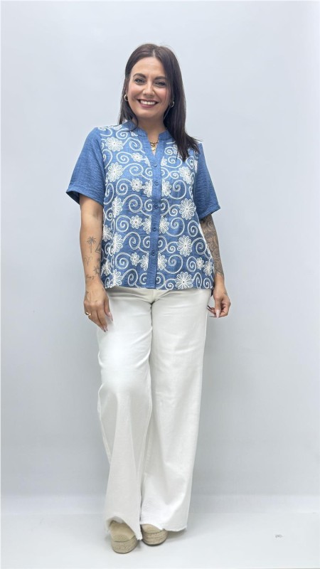 CAMISETA VAQUERA FLOR VAQUERO OSCURO 2