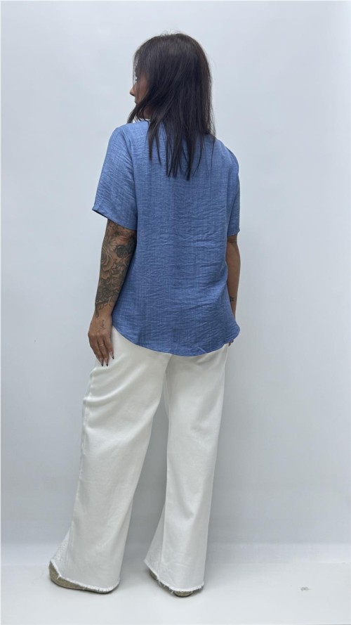 CAMISETA VAQUERA FLOR VAQUERO OSCURO