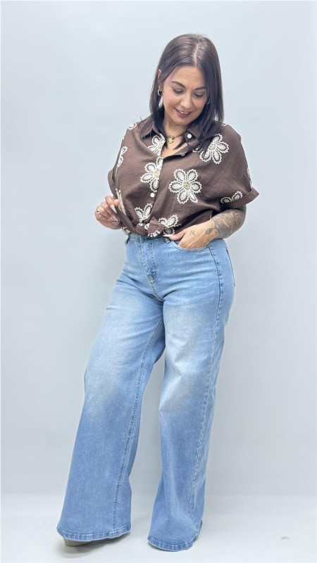 CAMISA BENIDORM MARRON 2