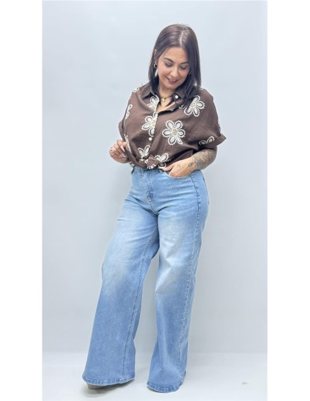 CAMISA BENIDORM MARRON