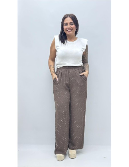 PANTALON BRILLANTE MARRON