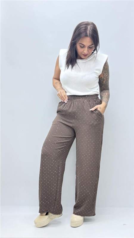 PANTALON BRILLANTE MARRON 2