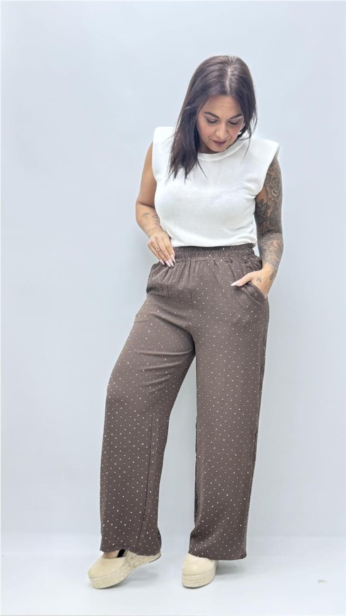 PANTALON BRILLANTE MARRON