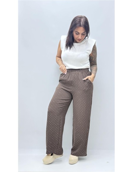 PANTALON BRILLANTE MARRON