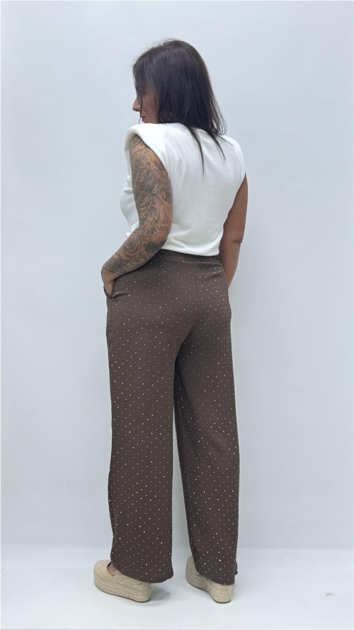 PANTALON BRILLANTE MARRON