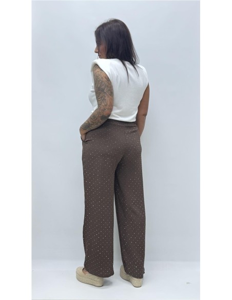 PANTALON BRILLANTE MARRON